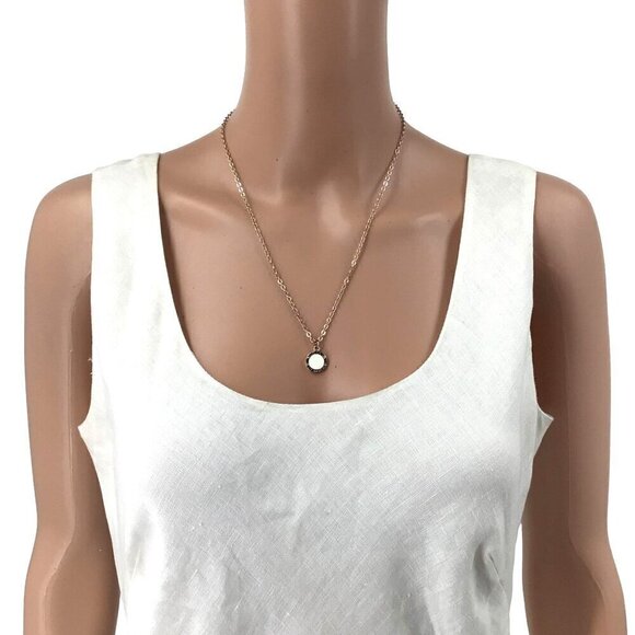 GUESS Los Angeles Pendant Necklace Gold Tone Rhinestone Detail - Picture 3 of 3